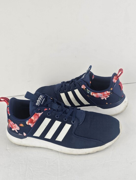 adidas Shoes - Adidas Cloudfoam Lite Racer Blue & Floral 8.5 Workout Running Gym Casual GUC